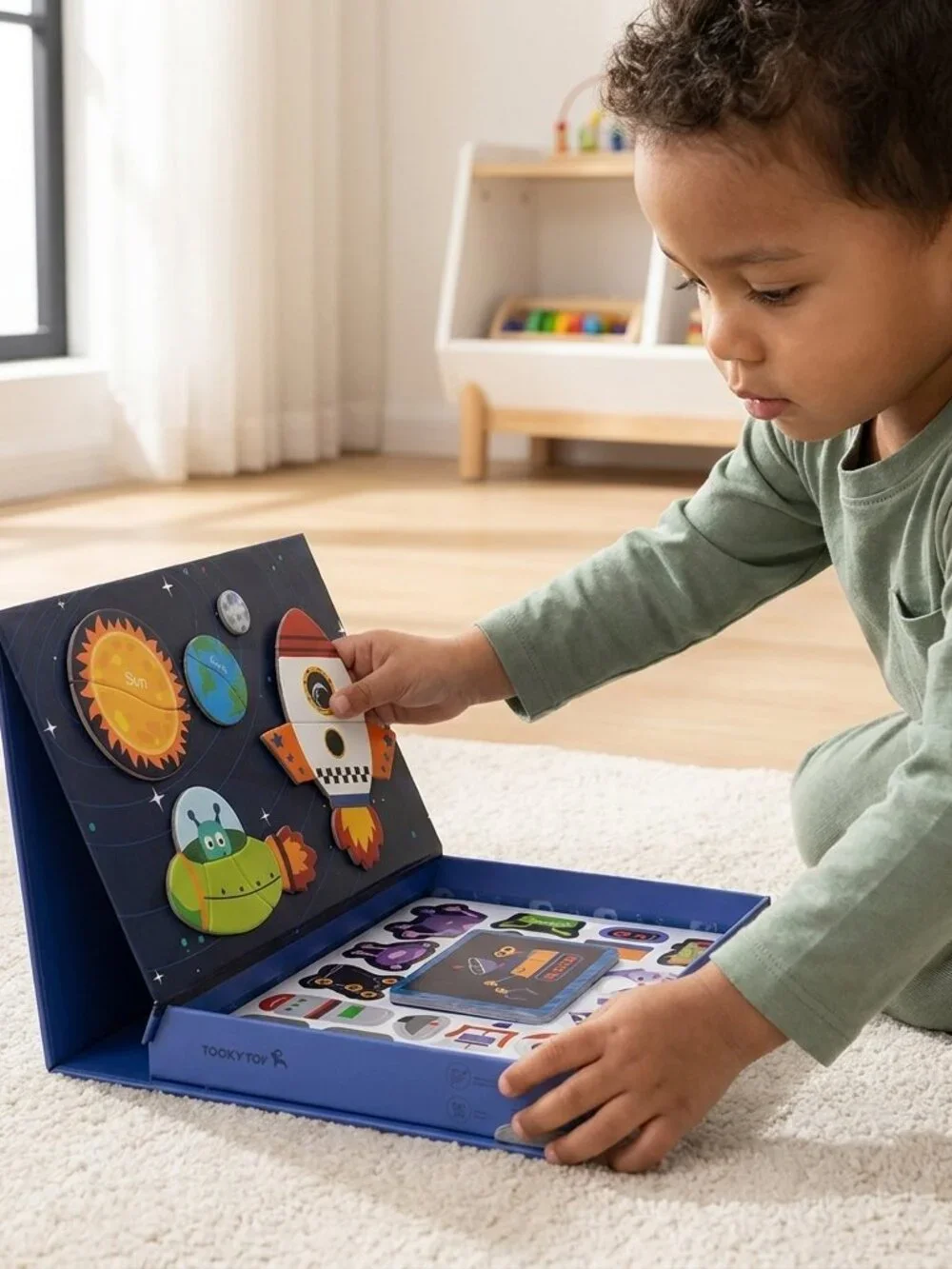 NEW Montessori Magnetic Space Puzzle STEM Travel Toy Kids Learning Game